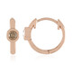 9K SI2 Champagne Diamond Gold Earrings