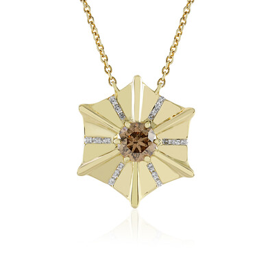9K I2 Champagne Diamond Gold Necklace (de Melo)