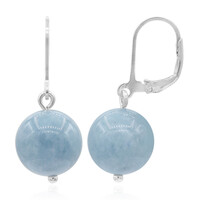 Blue Lace Agate Silver Earrings