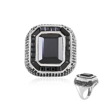 Black Spinel Silver Ring
