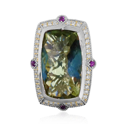 Green Amethyst Silver Ring (Dallas Prince Designs)