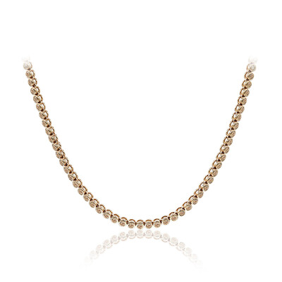 14K SI1 Argyle Rose De France Diamond Gold Necklace (Annette)