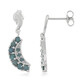 Fancy Diamond Silver Earrings