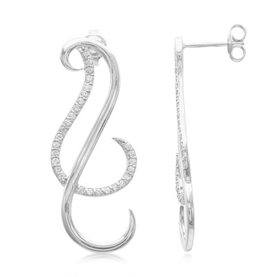 White Sapphire Silver Earrings