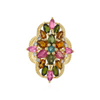 Fancy Tourmaline Silver Ring