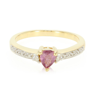 10K Unheated Padparadscha Sapphire Gold Ring