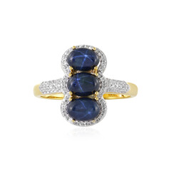 Blue Star Sapphire Silver Ring