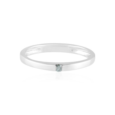 13 Sky Blue Diamond Silver Ring