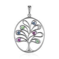 Rhodolite Silver Pendant