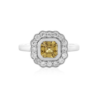 Yellow Zircon Silver Ring