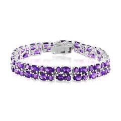 Zambian Amethyst Silver Bracelet