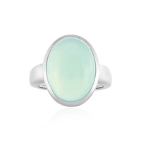 Aqua Chalcedony Silver Ring