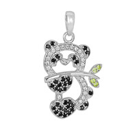 Black Spinel Silver Pendant