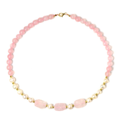 Rose Quartz Silver Necklace (Riya)