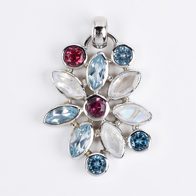 White Labradorite Silver Pendant
