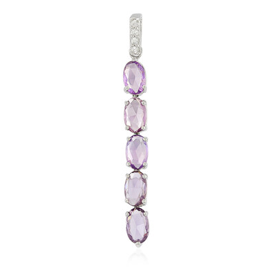 Unheated Ceylon Purple Sapphire Silver Pendant