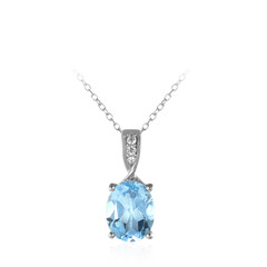 Sky Blue Topaz Silver Necklace