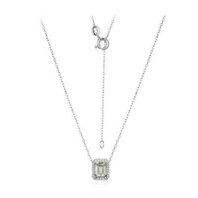 Green Amethyst Silver Necklace