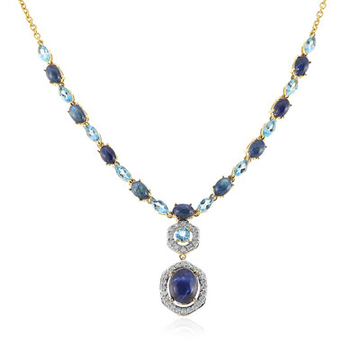 Blue Star Sapphire Silver Necklace