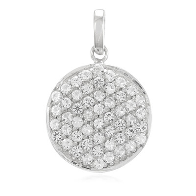 White Topaz Silver Pendant