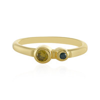 I3 Yellow Diamond Silver Ring