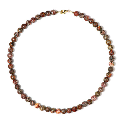 Leopard Skin Jasper Silver Necklace