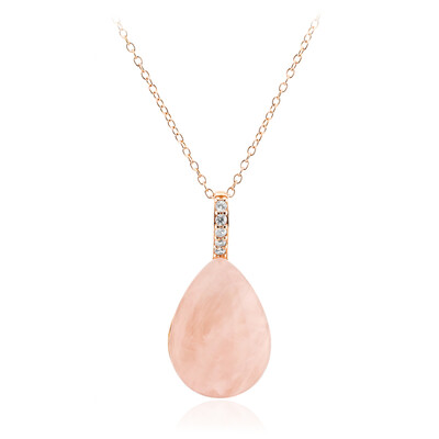 Rose Quartz Silver Necklace