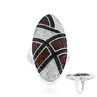 Black Spinel Silver Ring