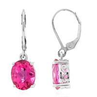 Pink Topaz Silver Earrings