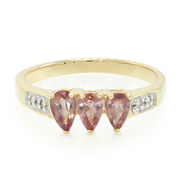 10K Unheated Padparadscha Sapphire Gold Ring