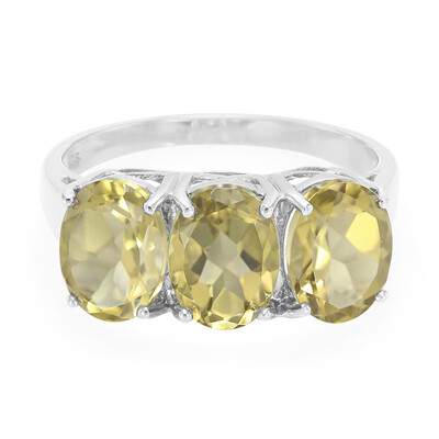 Olive Quartz Silver Ring