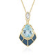 Sky Blue Topaz Silver Necklace (Adela Silber)