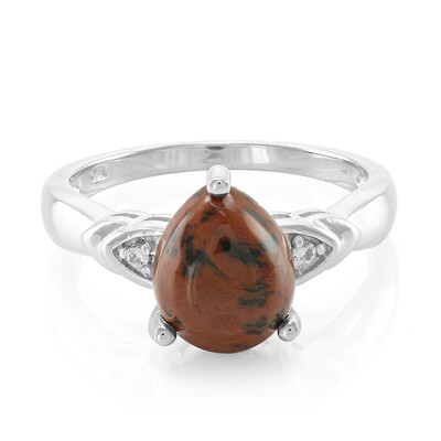 Mahogany Obsidian Silver Ring