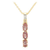 18K Unheated Padparadscha Sapphire Gold Necklace (AMAYANI)
