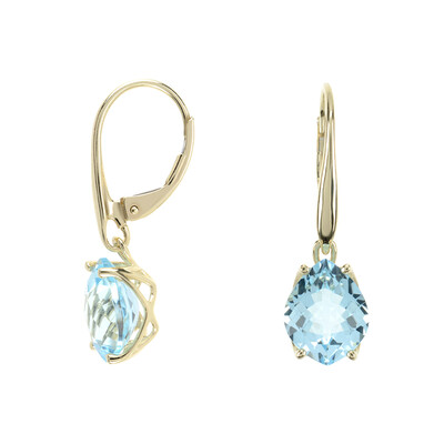 9K Sky Blue Topaz Gold Earrings (dagen)