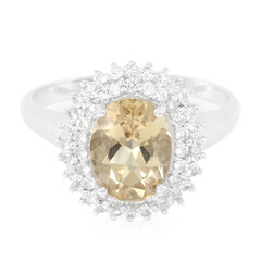 Champagne Quartz Silver Ring