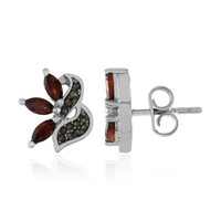 Mozambique Garnet Silver Earrings