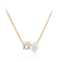 White Pastel Quartz Silver Necklace