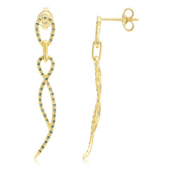 Fancy Diamond Silver Earrings