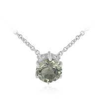 Green Amethyst Silver Necklace