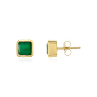 Green Onyx Silver Earrings