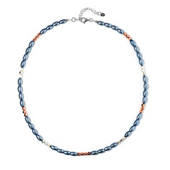 Royal Blue Hematite Silver Necklace