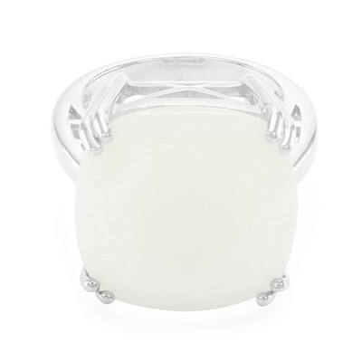 White Moonstone Silver Ring