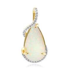 18K Brazilian White Opal Gold Pendant