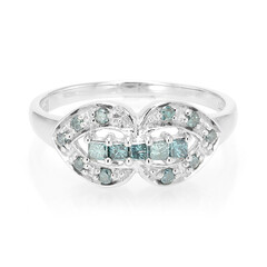 Fancy Diamond Silver Ring