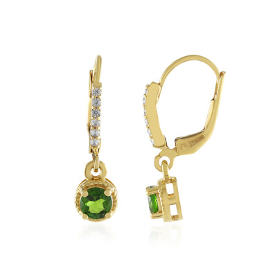 Russian Diopside Silver Earrings