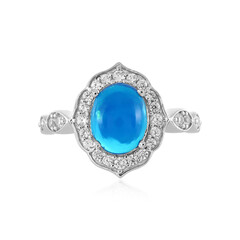 Blue Ethiopian Opal Silver Ring