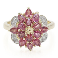 10K Unheated Padparadscha Sapphire Gold Ring