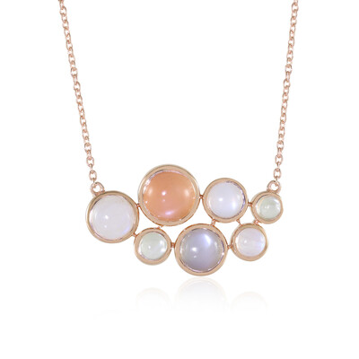 Peach Moonstone Silver Necklace (KM by Juwelo)