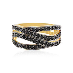 Black Spinel Silver Ring